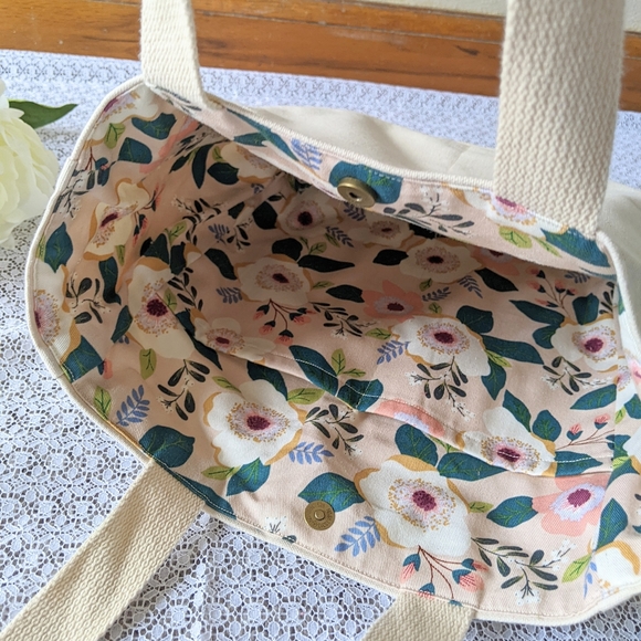 Handmade reversible summer handbag tote - Picture 7 of 8